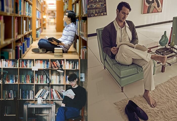 5 cách tạo dáng chụp ảnh với sách cho nam cực chất 2